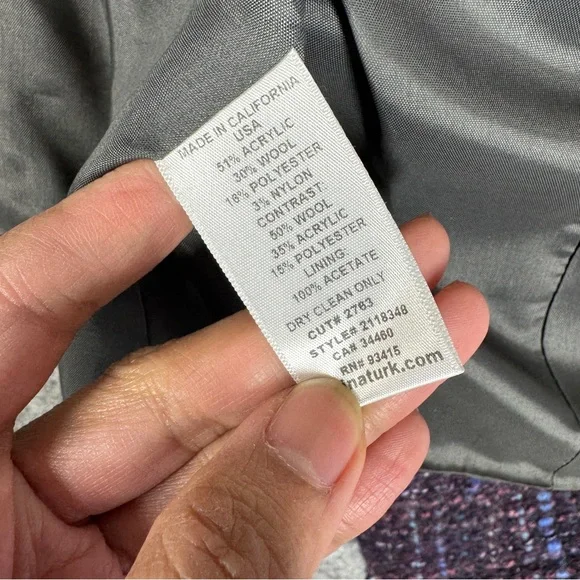 Trina Turk Tweed Jacket Multicolor Fringe Size 12 Career Chic Blazer Quiet Luxe - Picture 9 of 16